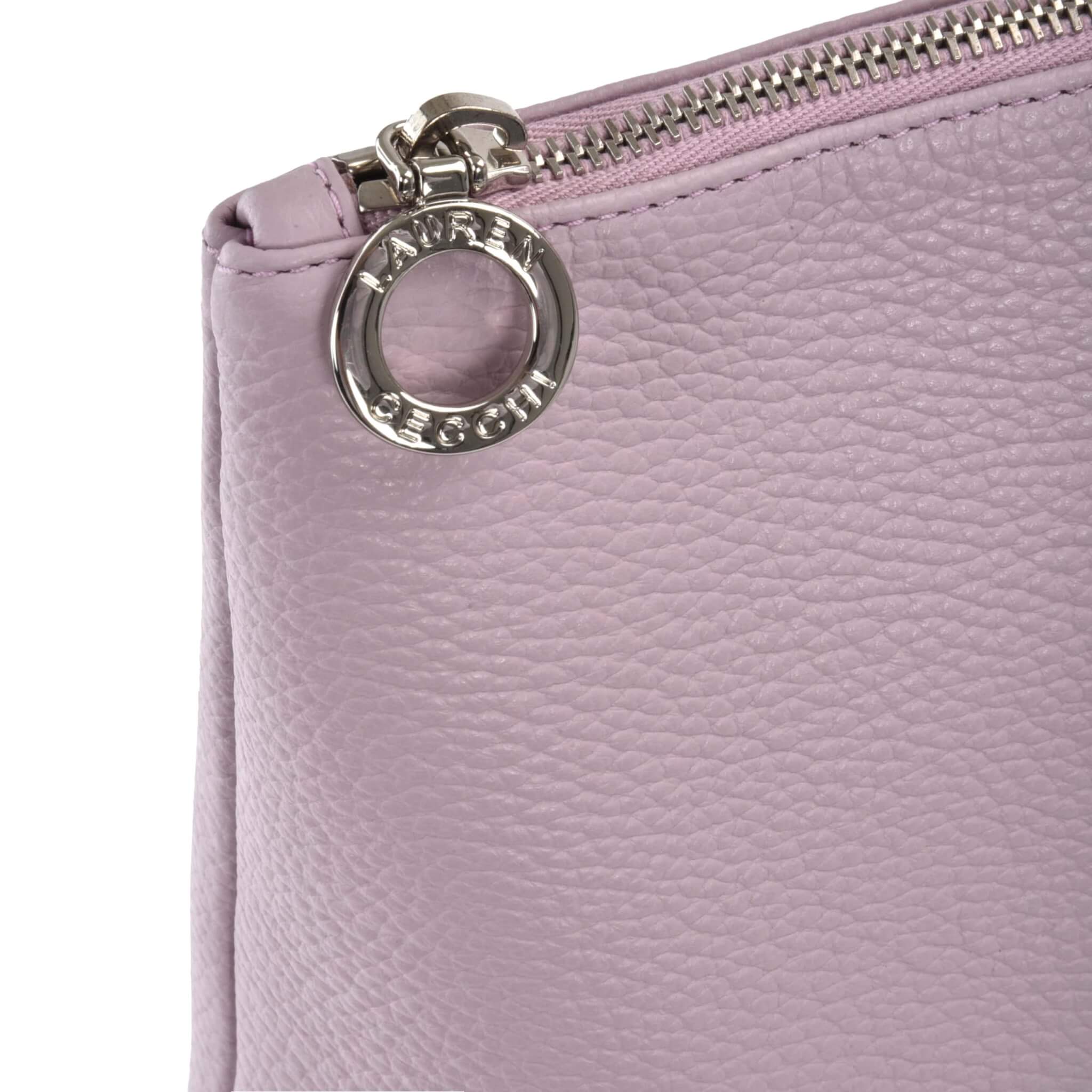 Orchid Leather Zip Tote