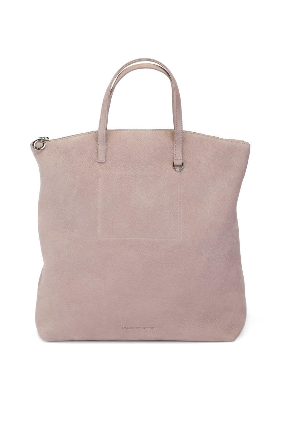 Taupe Suede Zip Tote